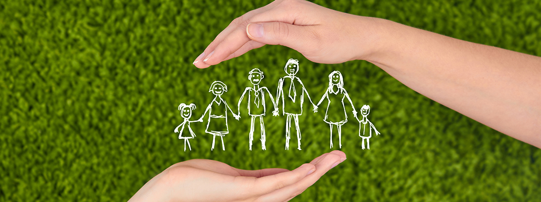 Family life insurance, protecting family, family concepts.